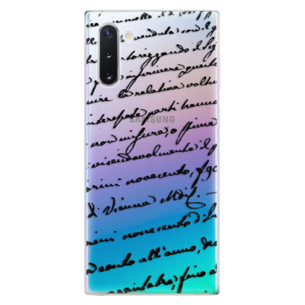 Odolné silikonové pouzdro iSaprio - Handwriting 01 - black - Samsung Galaxy Note 10