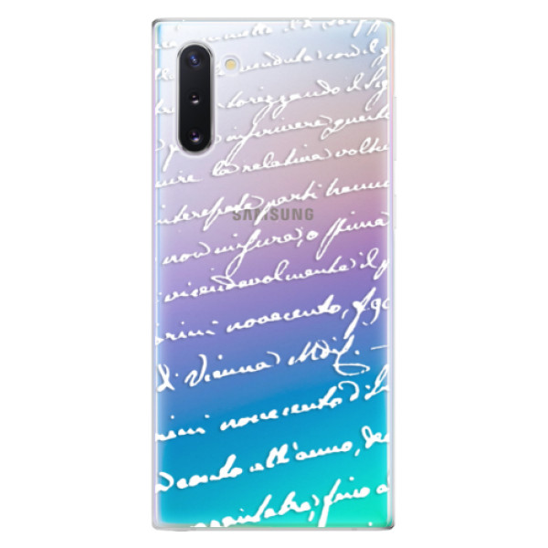 Odolné silikonové pouzdro iSaprio - Handwriting 01 - white - Samsung Galaxy Note 10