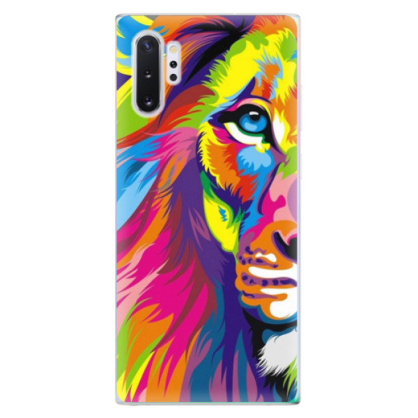 Silikonové odolné pouzdro iSaprio Rainbow Lion na mobil Samsung Galaxy Note 10 Plus (Silikonový odolný kryt, obal, pouzdro iSaprio Rainbow Lion na mobil Samsung Galaxy Note 10+)