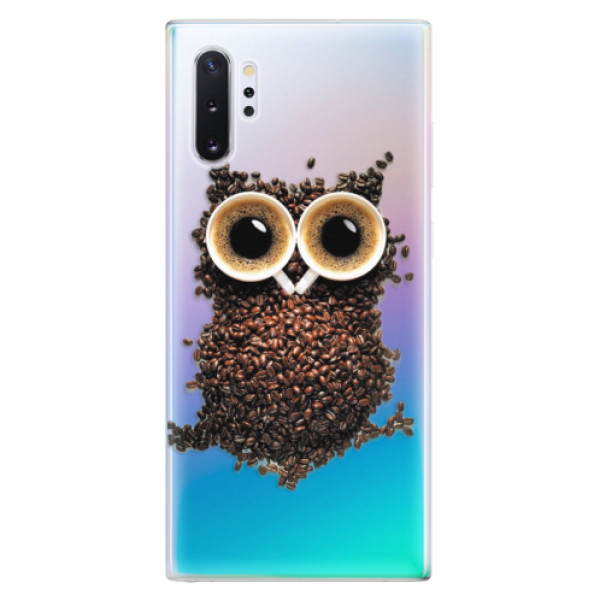 Silikonové odolné pouzdro iSaprio Owl And Coffee na mobil Samsung Galaxy Note 10 Plus (Silikonový odolný kryt, obal, pouzdro iSaprio Owl And Coffee na mobil Samsung Galaxy Note 10+)