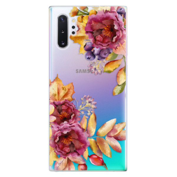Silikonové odolné pouzdro iSaprio Fall Flowers na mobil Samsung Galaxy Note 10 Plus (Silikonový odolný kryt, obal, pouzdro iSaprio Fall Flowers na mobil Samsung Galaxy Note 10+)