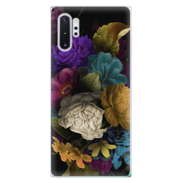 Silikonové odolné pouzdro iSaprio Dark Flowers na mobil Samsung Galaxy Note 10 Plus (Silikonový odolný kryt, obal, pouzdro iSaprio Dark Flowers na mobil Samsung Galaxy Note 10+)