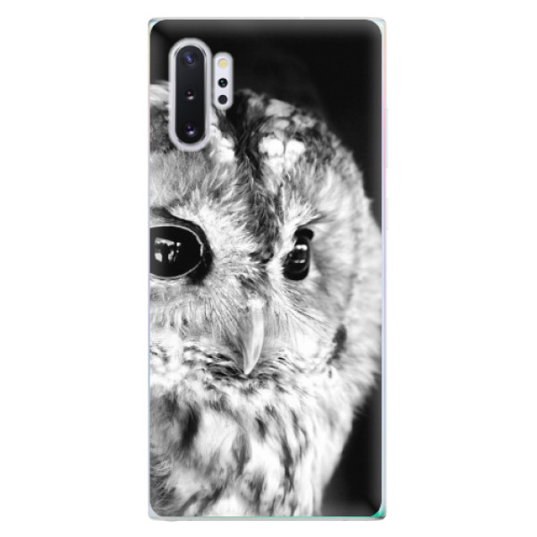 Silikonové odolné pouzdro iSaprio BW Owl na mobil Samsung Galaxy Note 10 Plus (Silikonový odolný kryt, obal, pouzdro iSaprio BW Owl na mobil Samsung Galaxy Note 10+)