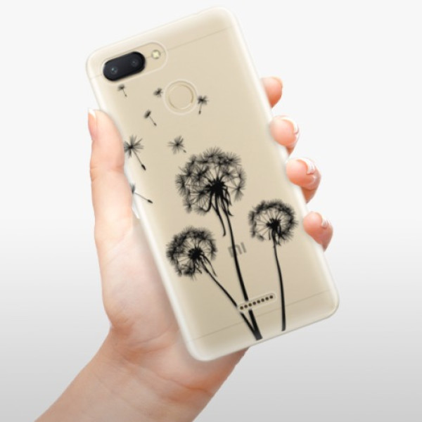 Silikonové pouzdro iSaprio - Xiaomi Redmi 6 - Three Dandelions black