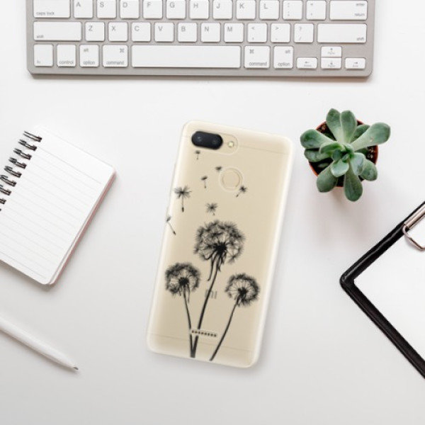Silikonové pouzdro iSaprio - Xiaomi Redmi 6 - Three Dandelions black