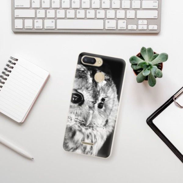 Silikonové pouzdro iSaprio - Xiaomi Redmi 6 - BW Owl