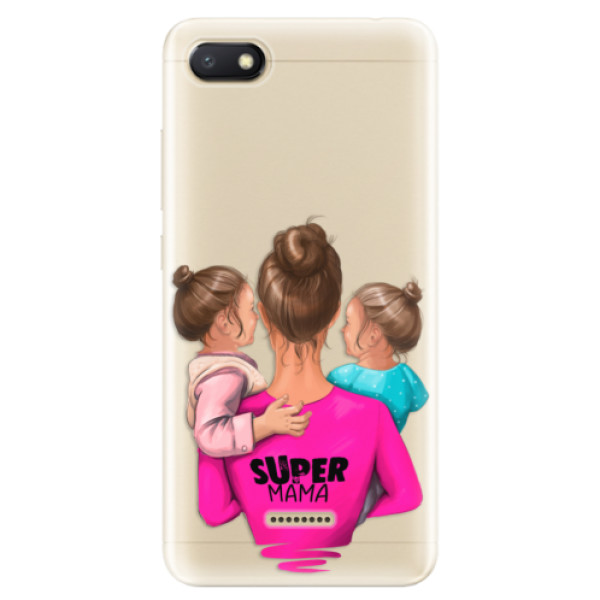 Silikonové odolné pouzdro iSaprio Super Mama & Two Girls na mobil Xiaomi Redmi 6A (Silikonový odolný kryt, obal, pouzdro iSaprio Super Mama & Two Girls na mobil Xiaomi Redmi 6A)