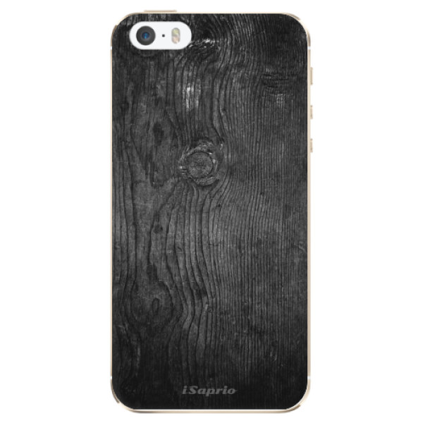 Silikonové odolné pouzdro iSaprio Black Wood 13 na mobil Apple iPhone 5 / 5S / SE (Silikonový odolný kryt, obal, pouzdro iSaprio Black Wood 13 na mobil Apple iPhone SE / Apple iPhone 5S / Apple iPhone 5)