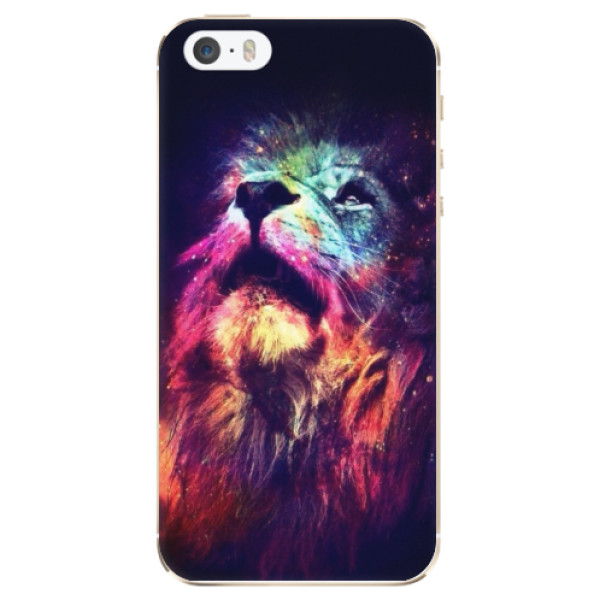Odolné silikonové pouzdro iSaprio - Lion in Colors - iPhone 5/5S/SE