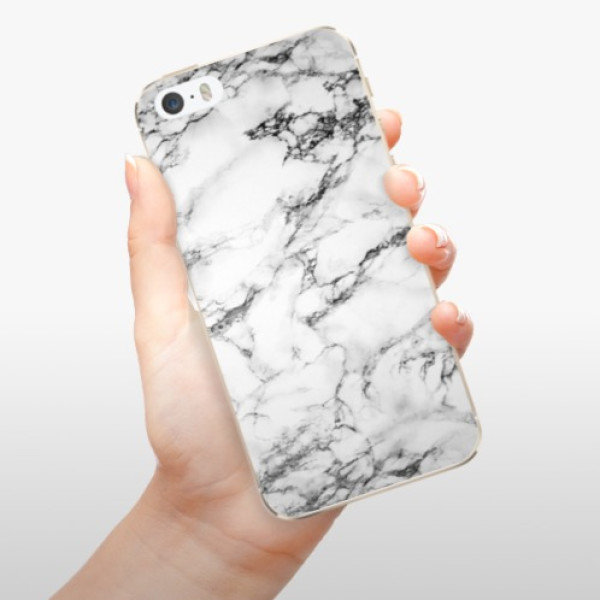 Silikonové pouzdro iSaprio - Apple iPhone 5 / 5S / SE - White Marble 01