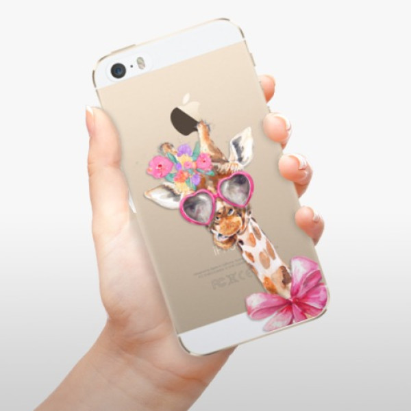 Silikonové pouzdro iSaprio - Apple iPhone 5 / 5S / SE - Lady Giraffe