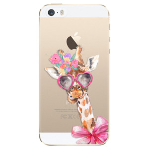 Silikonové pouzdro iSaprio - Apple iPhone 5 / 5S / SE - Lady Giraffe