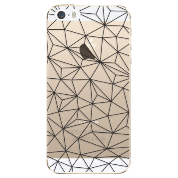 Odolné silikonové pouzdro iSaprio - Abstract Triangles 03 - black - iPhone 5/5S/SE