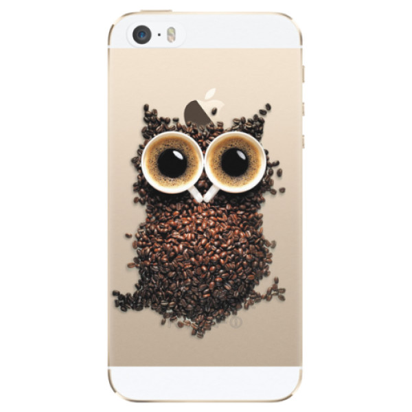 Silikonové odolné pouzdro iSaprio Owl And Coffee na mobil Apple iPhone 5 / 5S / SE (Silikonový odolný kryt, obal, pouzdro iSaprio Owl And Coffee na mobil Apple iPhone SE / Apple iPhone 5S / Apple iPhone 5)