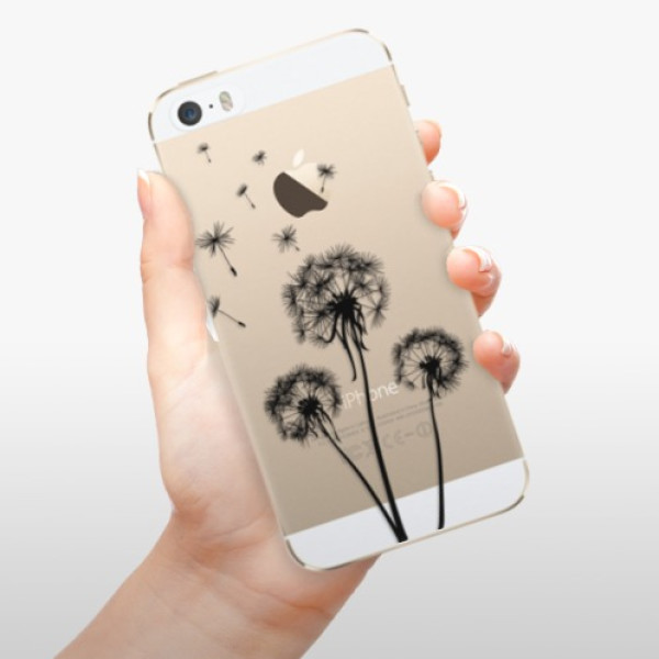 Silikonové pouzdro iSaprio - Apple iPhone 5 / 5S / SE - Three Dandelions black