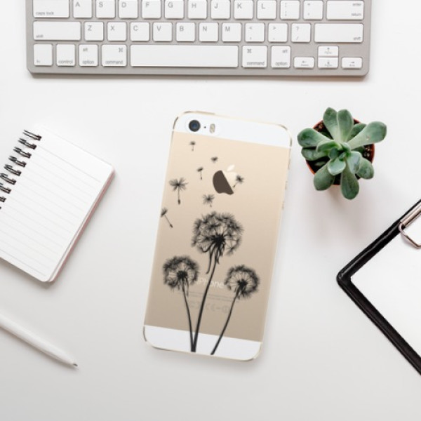 Silikonové pouzdro iSaprio - Apple iPhone 5 / 5S / SE - Three Dandelions black