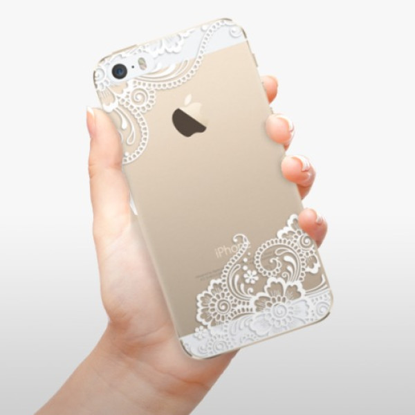 Silikonové pouzdro iSaprio - Apple iPhone 5 / 5S / SE - White Lace 02