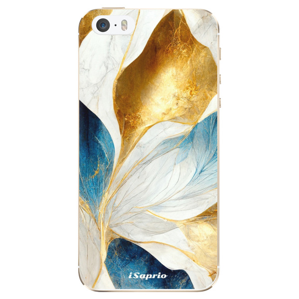 Odolné silikonové pouzdro iSaprio - Blue Leaves - iPhone 5/5S/SE