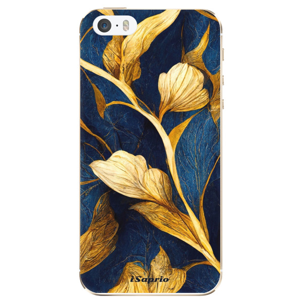 Odolné silikonové pouzdro iSaprio - Gold Leaves - iPhone 5/5S/SE