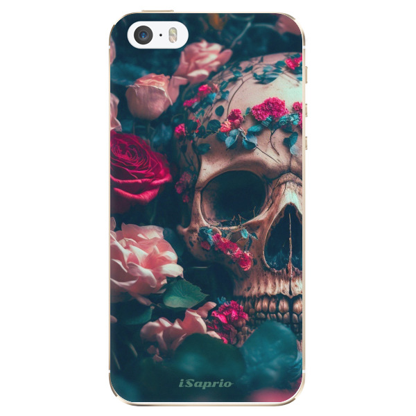 Odolné silikonové pouzdro iSaprio - Skull in Roses - iPhone 5/5S/SE