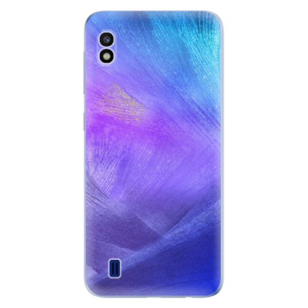 Silikonové odolné pouzdro iSaprio Purple Feathers na mobil Samsung Galaxy A10 (Silikonový odolný kryt, obal, pouzdro iSaprio Purple Feathers na mobil Samsung Galaxy A10)