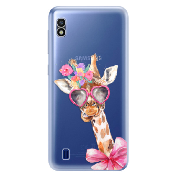 Odolné silikonové pouzdro iSaprio - Lady Giraffe - Samsung Galaxy A10