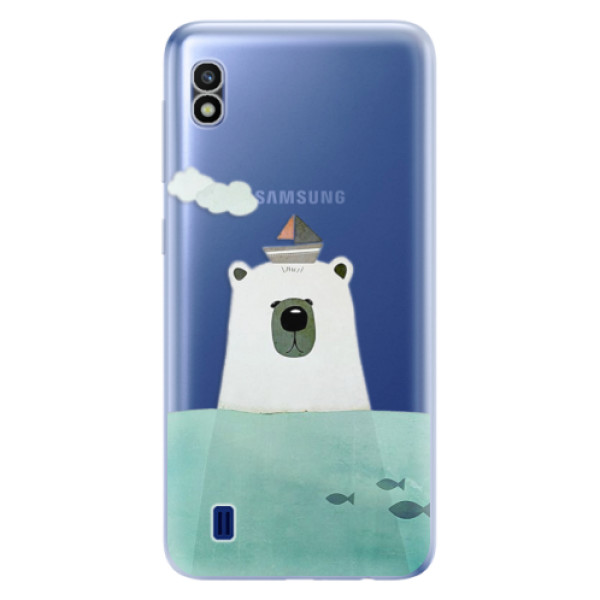 Silikonové odolné pouzdro iSaprio Bear With Boat na mobil Samsung Galaxy A10 (Silikonový odolný kryt, obal, pouzdro iSaprio Bear With Boat na mobil Samsung Galaxy A10)