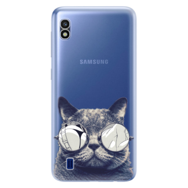 Silikonové odolné pouzdro iSaprio Crazy Cat 01 na mobil Samsung Galaxy A10 (Silikonový odolný kryt, obal, pouzdro iSaprio Crazy Cat 01 na mobil Samsung Galaxy A10)