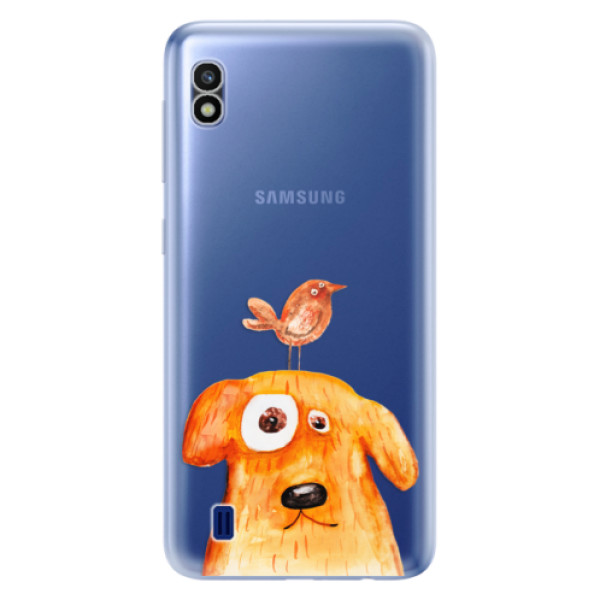 Silikonové odolné pouzdro iSaprio Dog And Bird na mobil Samsung Galaxy A10 (Silikonový odolný kryt, obal, pouzdro iSaprio Dog And Bird na mobil Samsung Galaxy A10)