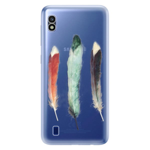 Odolné silikonové pouzdro iSaprio - Three Feathers - Samsung Galaxy A10