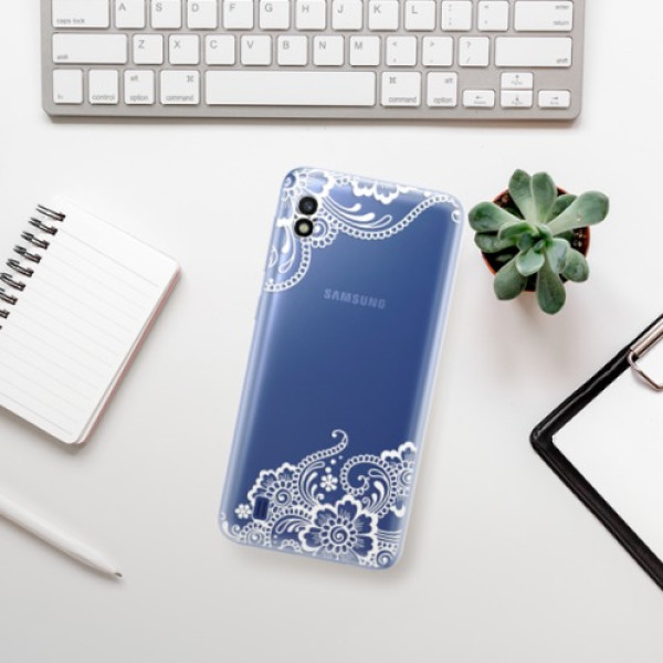 Silikonové pouzdro iSaprio - Samsung Galaxy A10 - White Lace 02