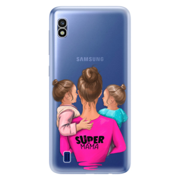 Silikonové odolné pouzdro iSaprio Super Mama & Two Girls na mobil Samsung Galaxy A10 (Silikonový odolný kryt, obal, pouzdro iSaprio Super Mama & Two Girls na mobil Samsung Galaxy A10)