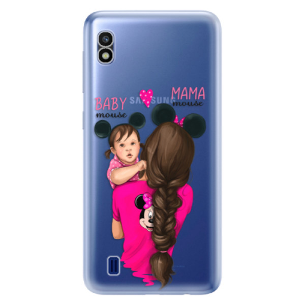 Silikonové odolné pouzdro iSaprio Mama Mouse Brunette and Girl na mobil Samsung Galaxy A10 (Silikonový odolný kryt, obal, pouzdro iSaprio Mama Mouse Brunette and Girl na mobil Samsung Galaxy A10)