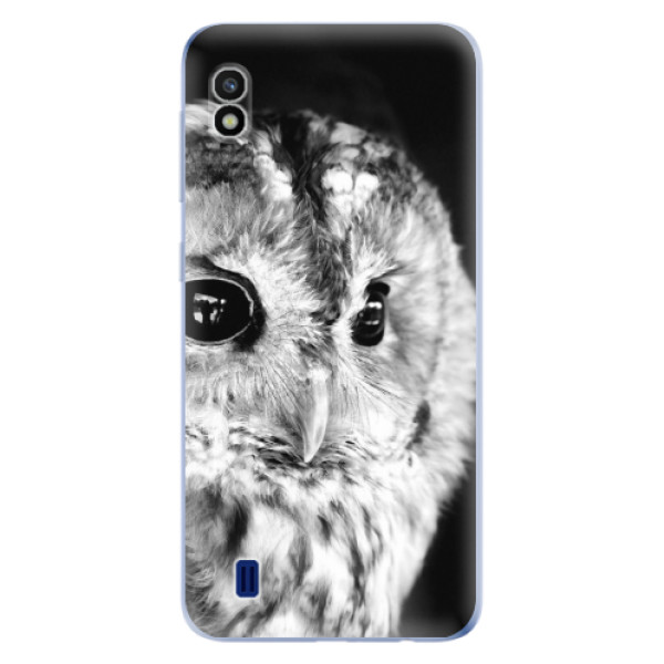 Silikonové odolné pouzdro iSaprio BW Owl na mobil Samsung Galaxy A10 (Silikonový odolný kryt, obal, pouzdro iSaprio BW Owl na mobil Samsung Galaxy A10)