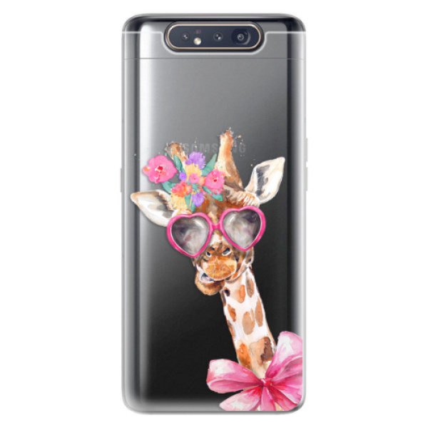 Odolné silikonové pouzdro iSaprio - Lady Giraffe - Samsung Galaxy A80