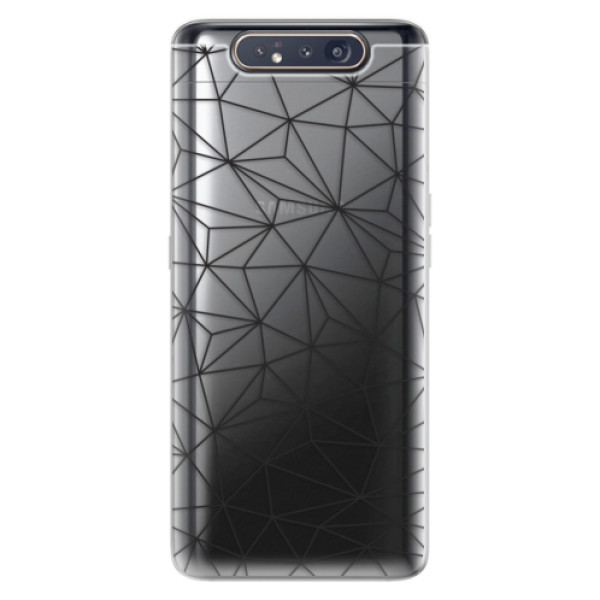 Odolné silikonové pouzdro iSaprio - Abstract Triangles 03 - black - Samsung Galaxy A80