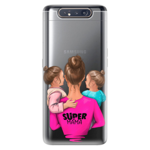 Odolné silikonové pouzdro iSaprio - Super Mama - Two Girls - Samsung Galaxy A80