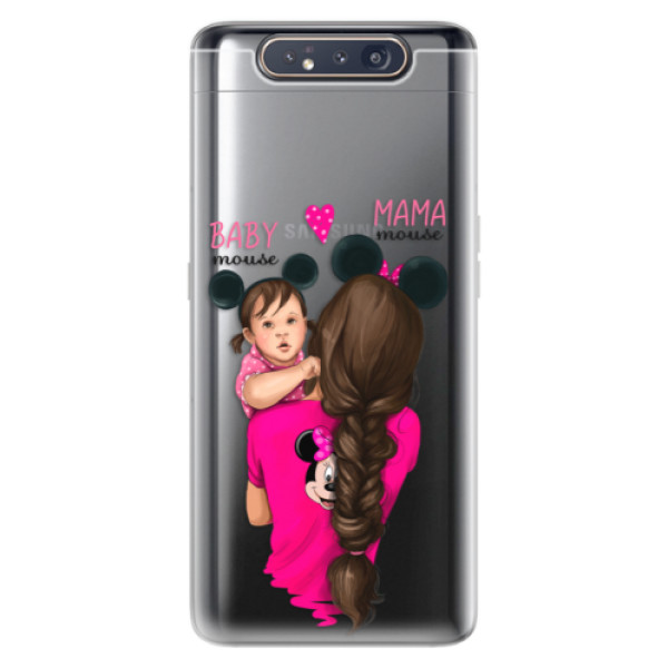 Odolné silikonové pouzdro iSaprio - Mama Mouse Brunette and Girl - Samsung Galaxy A80