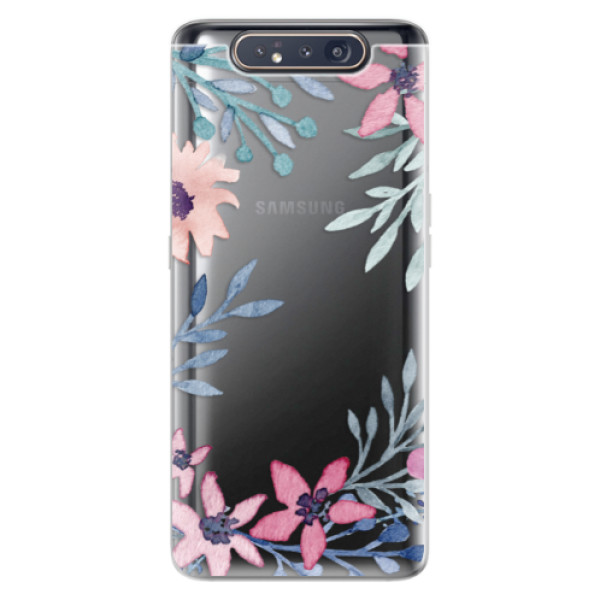 Odolné silikonové pouzdro iSaprio - Leaves and Flowers - Samsung Galaxy A80