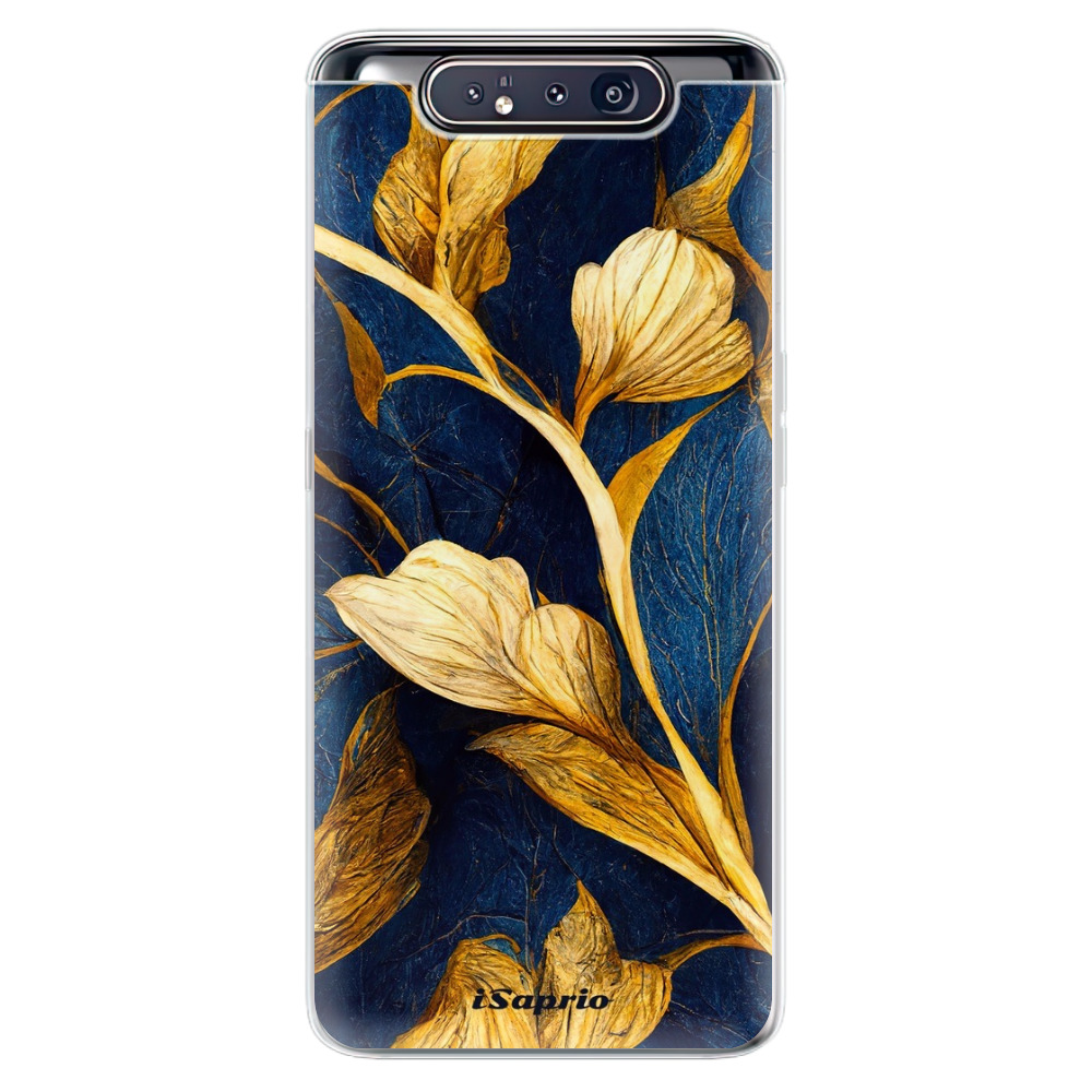 Odolné silikonové pouzdro iSaprio - Gold Leaves - Samsung Galaxy A80