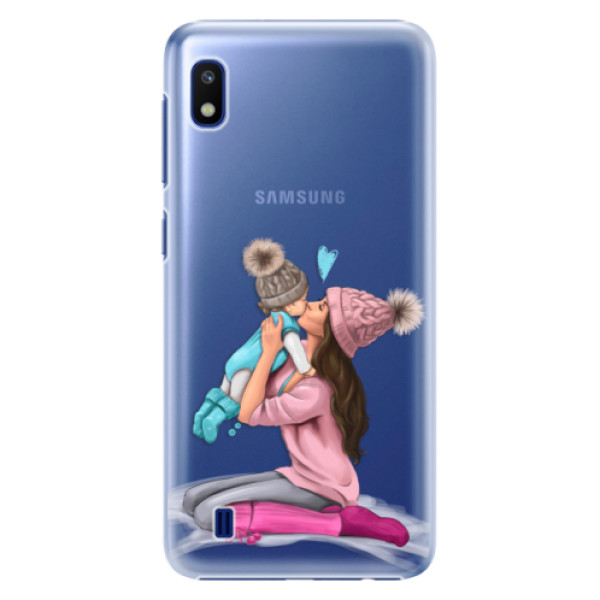 Plastové pouzdro iSaprio - Kissing Mom - Brunette and Boy - Samsung Galaxy A10