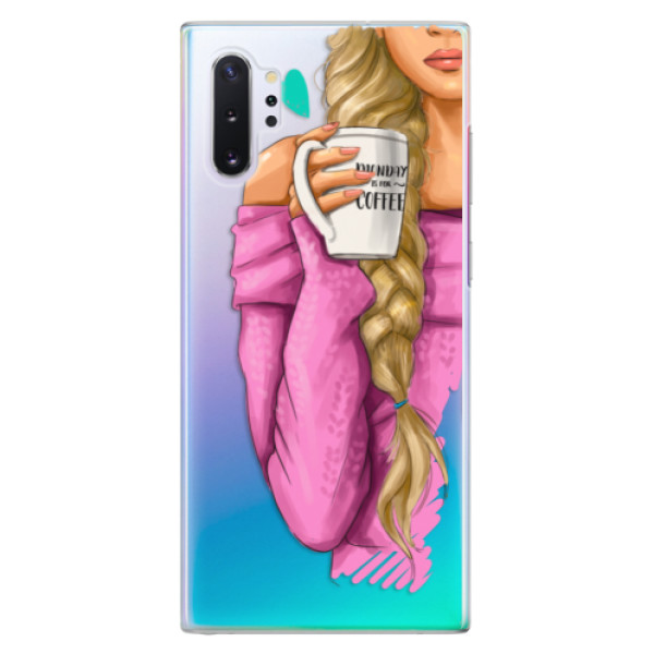 Plastové pouzdro iSaprio - My Coffe and Blond Girl - Samsung Galaxy Note 10+