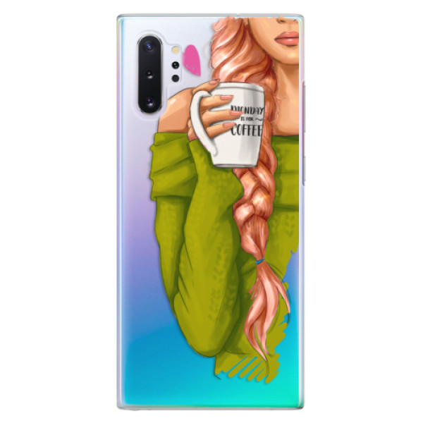 Plastové pouzdro iSaprio - My Coffe and Redhead Girl - Samsung Galaxy Note 10+