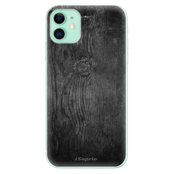 Silikonové odolné pouzdro iSaprio - black Wood 13 na mobil Apple iPhone 11 (Silikonový odolný kryt, obal, pouzdro iSaprio - black Wood 13 na mobilní telefon Apple iPhone 11)
