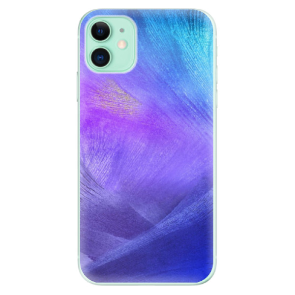 Silikonové odolné pouzdro iSaprio - purple Feathers na mobil Apple iPhone 11 (Silikonový odolný kryt, obal, pouzdro iSaprio - purple Feathers na mobilní telefon Apple iPhone 11)