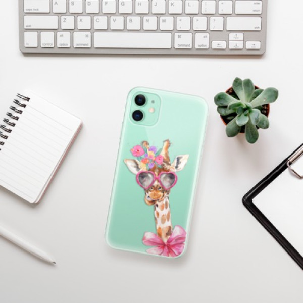 Silikonové pouzdro iSaprio - Apple iPhone 11 - Lady Giraffe