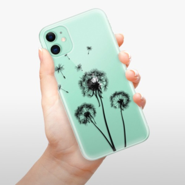 Silikonové pouzdro iSaprio - Apple iPhone 11 - Three Dandelions black