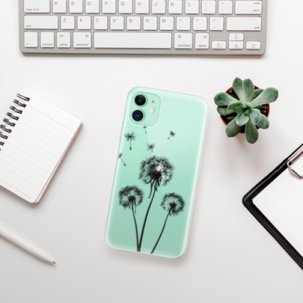 Silikonové pouzdro iSaprio - Apple iPhone 11 - Three Dandelions black