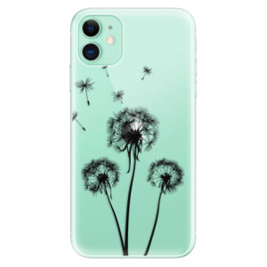 Silikonové pouzdro iSaprio - Apple iPhone 11 - Three Dandelions black