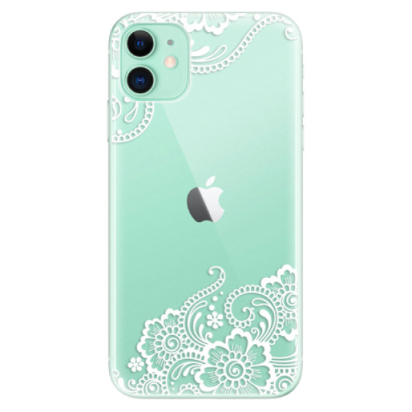 Silikonové odolné pouzdro iSaprio - white Lace 02 na mobil Apple iPhone 11 (Silikonový odolný kryt, obal, pouzdro iSaprio - white Lace 02 na mobilní telefon Apple iPhone 11)
